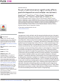 Cover page: Route of administration significantly affects particle deposition and cellular recruitment