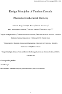 Cover page: Design principles of tandem cascade photoelectrochemical devices