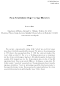 Cover page: Non-Relativistic Superstring Theories
