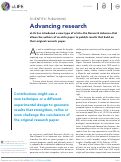 Cover page: Advancing research