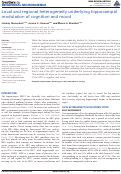 Cover page: Local and regional heterogeneity underlying hippocampal modulation of cognition and mood