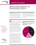 Cover page: Adolescent Physical Education and Physical Activity in California