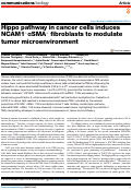 Cover page: Hippo pathway in cancer cells induces NCAM1+αSMA+ fibroblasts to modulate tumor microenvironment.