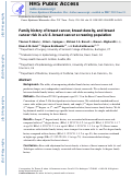 Cover page: Family History of Breast Cancer, Breast Density, and Breast Cancer Risk in a U.S. Breast Cancer Screening Population