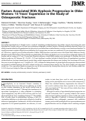 Cover page: Factors associated with kyphosis progression in older women: 15 years' experience in the study of osteoporotic fractures