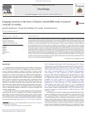 Cover page: Language structure in the brain: A fixation-related fMRI study of syntactic surprisal in reading