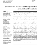 Cover page: Structure and Function of Embryonic Rat Retinal Sheet Transplants