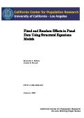 Cover page: Fixed and Random Effects in Panel Data Using Structural Equations Models