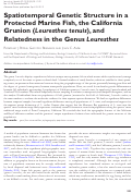 Cover page: Spatiotemporal Genetic Structure in a Protected Marine Fish, the California Grunion (Leuresthes tenuis), and Relatedness in the Genus Leuresthes