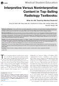 Cover page: Interpretive versus noninterpretive content in top-selling radiology textbooks: what are we teaching medical students?