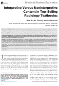 Cover page: Interpretive Versus Noninterpretive Content in Top-Selling Radiology Textbooks: What Are We Teaching Medical Students?