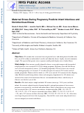 Cover page: Maternal Stress During Pregnancy Predicts Infant Infectious and Noninfectious Illness