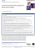 Cover page: A review of postoperative analgesia for breast cancer surgery