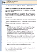 Cover page: An Exploratory Study of Respiratory Quotient Calibration and Association with Postmenopausal Breast Cancer