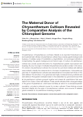 Cover page: The Maternal Donor of Chrysanthemum Cultivars Revealed by Comparative Analysis of the Chloroplast Genome