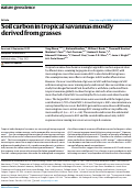 Cover page: Soil carbon in tropical savannas mostly derived from grasses