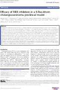 Cover page: Efficacy of MEK inhibition in a K-Ras-driven cholangiocarcinoma preclinical model