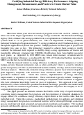 Cover page: Certifying Industrial Energy Efficiency Performance: Aligning Management, Measurement, and 
Practice to Create Market Value