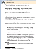Cover page: Women's reports on postabortion family‐planning services provided by the public‐sector legal abortion program in Mexico City