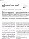 Cover page: Using the Beck Depression Inventory to Assess Anhedonia: A Scale Validation Study