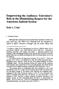 Cover page: Empowering the Audience: Television's Role in the Diminishing Respect for the American Judicial System