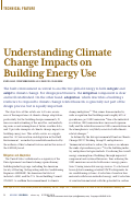 Cover page of Understanding Climate Change Impacts on Building Energy Use