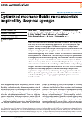 Cover page of Optimized mechano-fluidic metamaterials inspired by deep-sea sponges