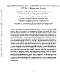 Cover page: Spatial Heterogeneity Can Lead to Substantial Local Variations in COVID-19 Timing and Severity