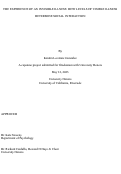 Cover page: THE EXPERIENCE OF AN INVISIBLE ILLNESS: HOW LEVEL S OF VISIBLE ILLNESS DETERMINE SOCIAL INTERACTION