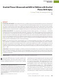 Cover page: Brachial Plexus Ultrasound and MRI in Children with Brachial Plexus Birth Injury.