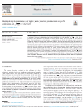 Cover page: Multiplicity dependence of light (anti-)nuclei production in p–Pb collisions at s NN = 5.02 TeV