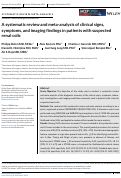 Cover page: A systematic review and meta‐analysis of clinical signs, symptoms, and imaging findings in patients with suspected renal colic