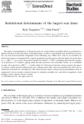 Cover page: Institutional determinants of the largest seat share