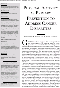 Cover page: Physical Activity as Primary Prevention to Address Cancer Disparities