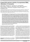 Cover page: Comparative genome analysis of programmed DNA elimination in nematodes