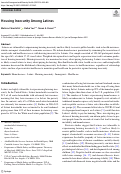 Cover page: Housing Insecurity Among Latinxs.