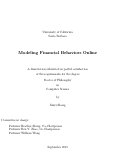 Cover page: Modeling Financial Behaviors Online