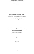 Cover page: Predictive Modeling for Insurance Pricing: A Comparative Analysis of Actuarial Techniques and Machine Learning Algorithms