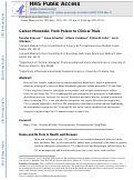 Cover page: Carbon Monoxide: from Poison to Clinical Trials