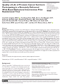 Cover page: Quality of Life of Prostate Cancer Survivors Participating in a Remotely Delivered Web-Based Behavioral Intervention Pilot Randomized Trial