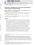 Cover page: Impulsivity as a multifactorial construct and its relationship to PTSD severity and threat sensitivity