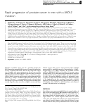 Cover page: Rapid progression of prostate cancer in men with a BRCA2 mutation