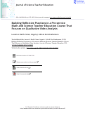Cover page: Building Reflective Practices in a Pre-service Math and Science Teacher Education Course That Focuses on Qualitative Video Analysis