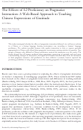 Cover page: The Effects of L2 Proficiency on Pragmatics Instruction: A Web-Based Approach to Teaching Chinese Expressions of Gratitude