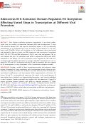 Cover page: Adenovirus E1A Activation Domain Regulates H3 Acetylation Affecting Varied Steps in Transcription at Different Viral Promoters