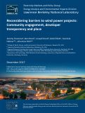 Cover page: Reconsidering barriers to wind power projects: community engagement, developer transparency and place