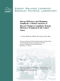 Cover page: Energy Efficiency and Minimum Standards: a Market Analysis of Recent Changes in Appliance Eenrgy Efficiency Standards in the United States