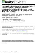 Cover page: PHENOLOGICAL TRENDS IN THE CALIFORNIA POPPY (ESCHSCHOLZIA CALIFORNICA): DIGITIZED HERBARIUM SPECIMENS REVEAL INTRASPECIFIC VARIATION IN THE SENSITIVITY OF FLOWERING DATE TO CLIMATE CHANGE