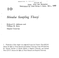 Cover page: Stimulus Sampling Theory