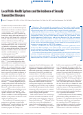 Cover page: Local public health systems and the incidence of sexually transmitted diseases.